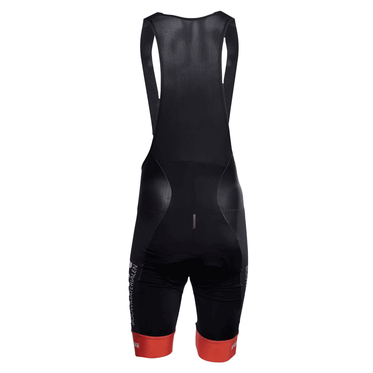Achteraanzicht BMN koersbroek – sportieve pasvorm wielerbroek met ventilerend achterpaneel en subtiel BMN-logo