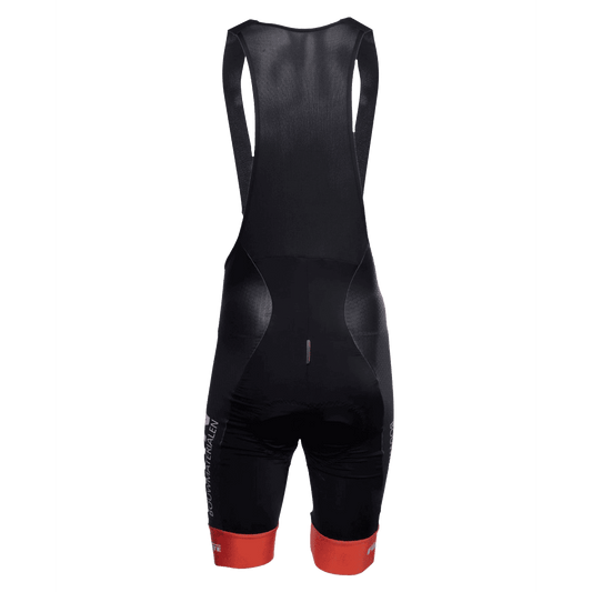 Achteraanzicht BMN koersbroek – sportieve pasvorm wielerbroek met ventilerend achterpaneel en subtiel BMN-logo