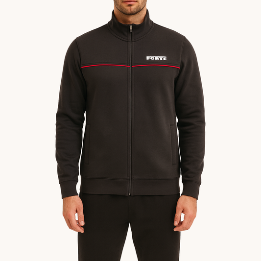 Forte hooded sweater met rits zwart – zachte katoenen hoodie