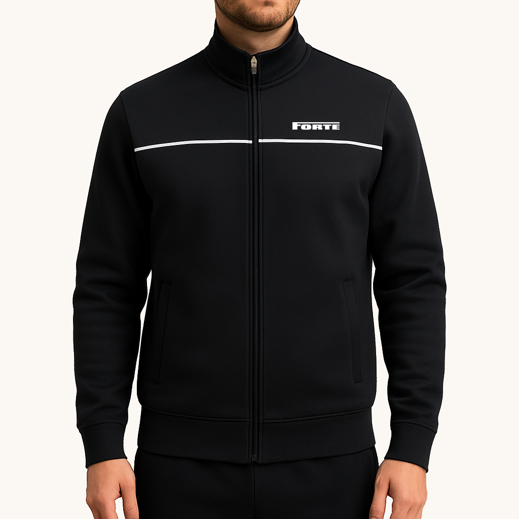 Forte hooded sweater met rits zwart – zachte katoenen hoodie - zipsweater