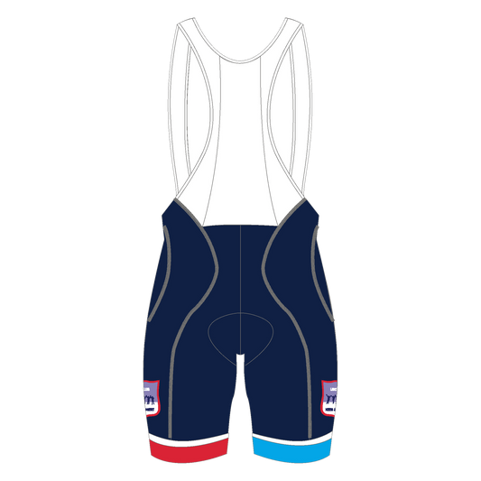 Koersbroek IJsclub Kees Jongert – comfortabele wielerbroek met zeem en clubkleuren voor lange ritten - fietsbroek - foto achterkant