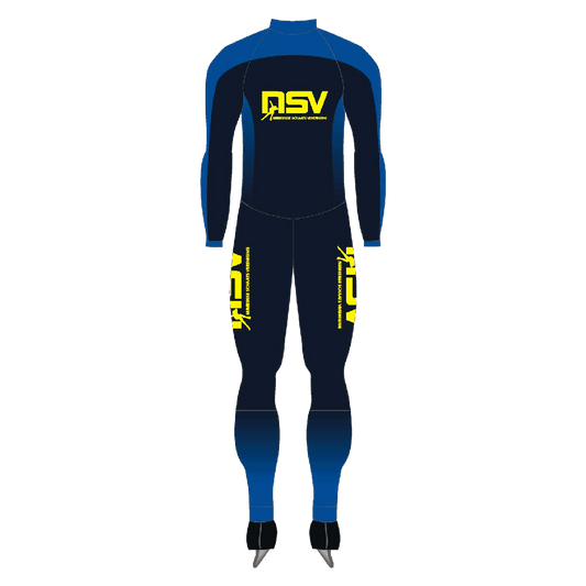 NSV thermo marathonpak voor langebaanschaatsen – warm, strak en isolerend schaatspak van de Nijmeegse Schaatsvereniging, ontworpen voor lange trainingen en wedstrijden in koude omstandigheden - achterkant