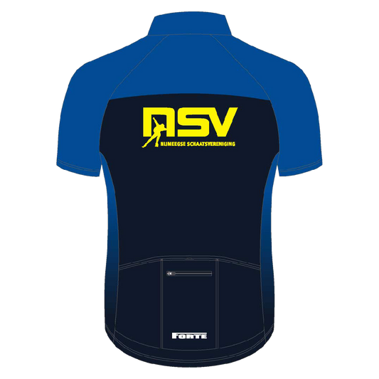 NSV wielershirt pro voor kinderen – ademend en comfortabel fietsshirt van het langebaanteam van de Nijmeegse Schaatsvereniging, speciaal ontworpen voor jonge wielrenners tijdens training en wedstrijden - achter