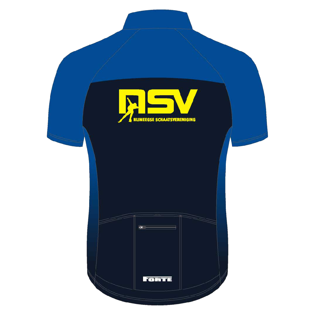 NSV wielershirt pro – ademend en aerodynamisch fietsshirt van het langebaanteam van de Nijmeegse Schaatsvereniging, ideaal voor zomertrainingen en duurblokken op de weg - foto achter