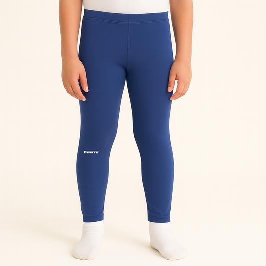 Thermolegging voor kinderen - sportlegging met thermostof voor warme benen in de winter marineblauw