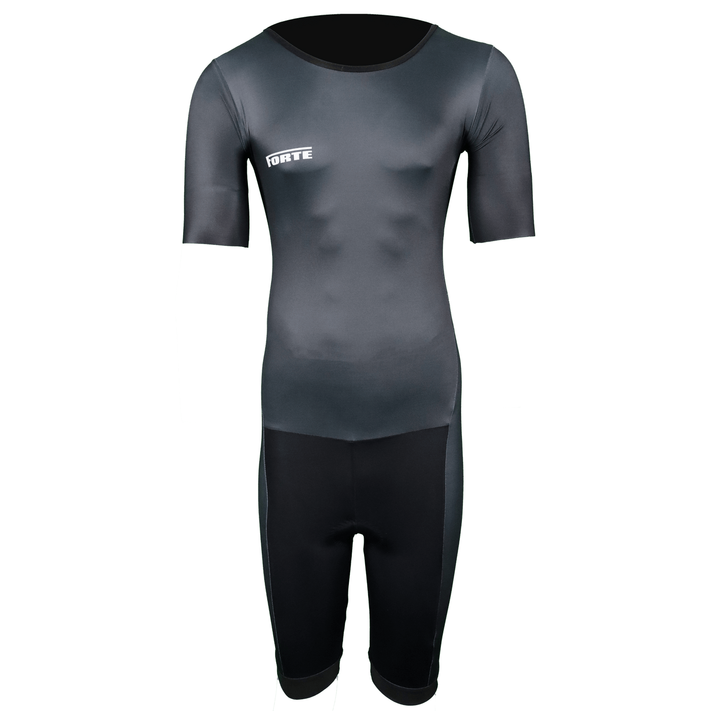 Triathlon suit pro gemaakt voor triatlon sporters die tot het uiterste gaan, zwart met forte logo