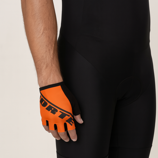 Wielerhandschoenen oranje Forte voor optimale stuurbewegingen en grip - bescherm je handen tijdens het wielrennen - handbescherming