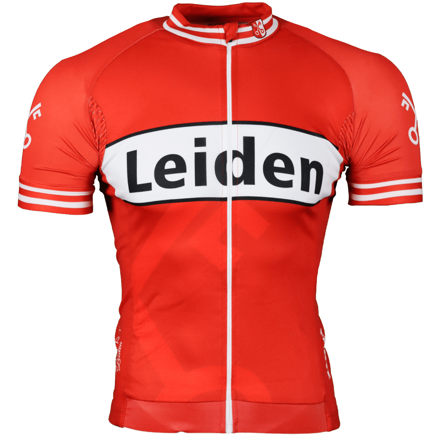 wielershirt van gemeente leiden, iconisch sleutel design gemeenteleiden wielerkleding