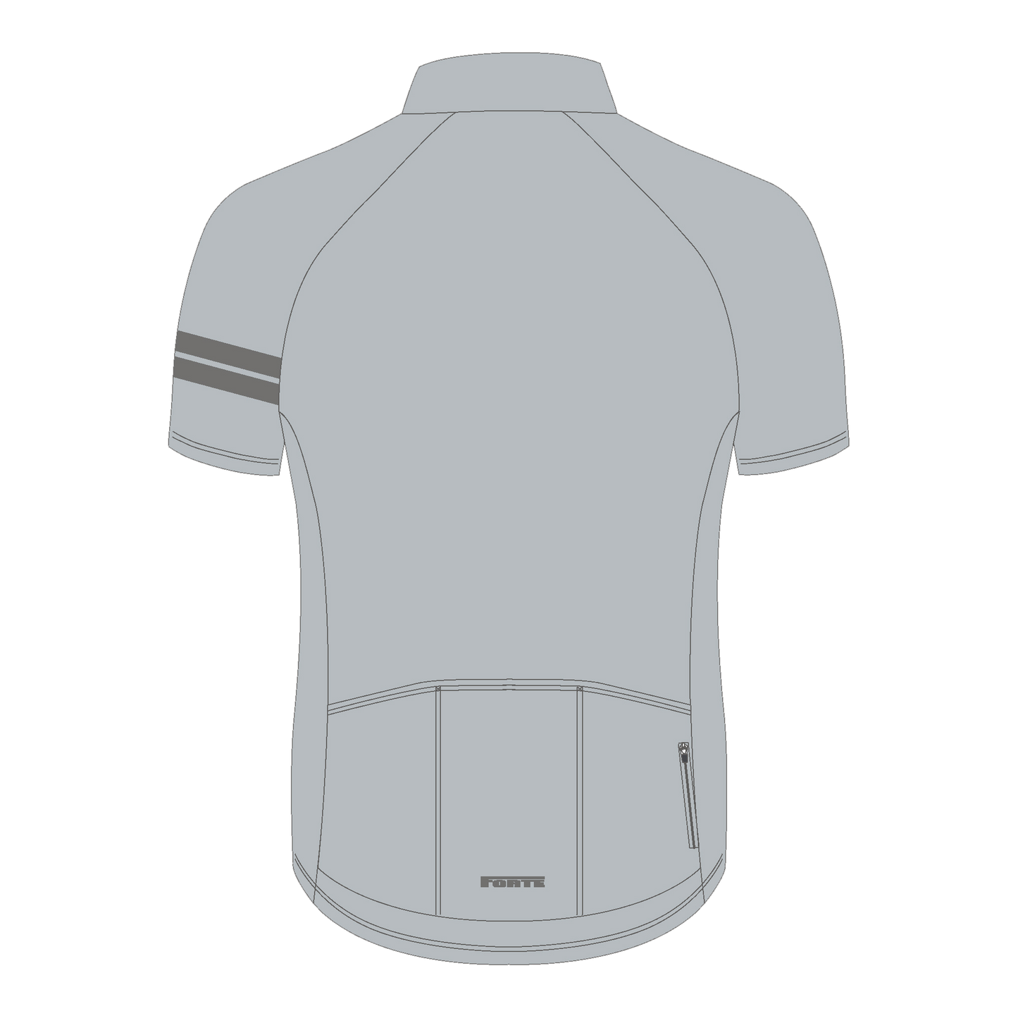 Wielershirt Elite Grijs achterkant