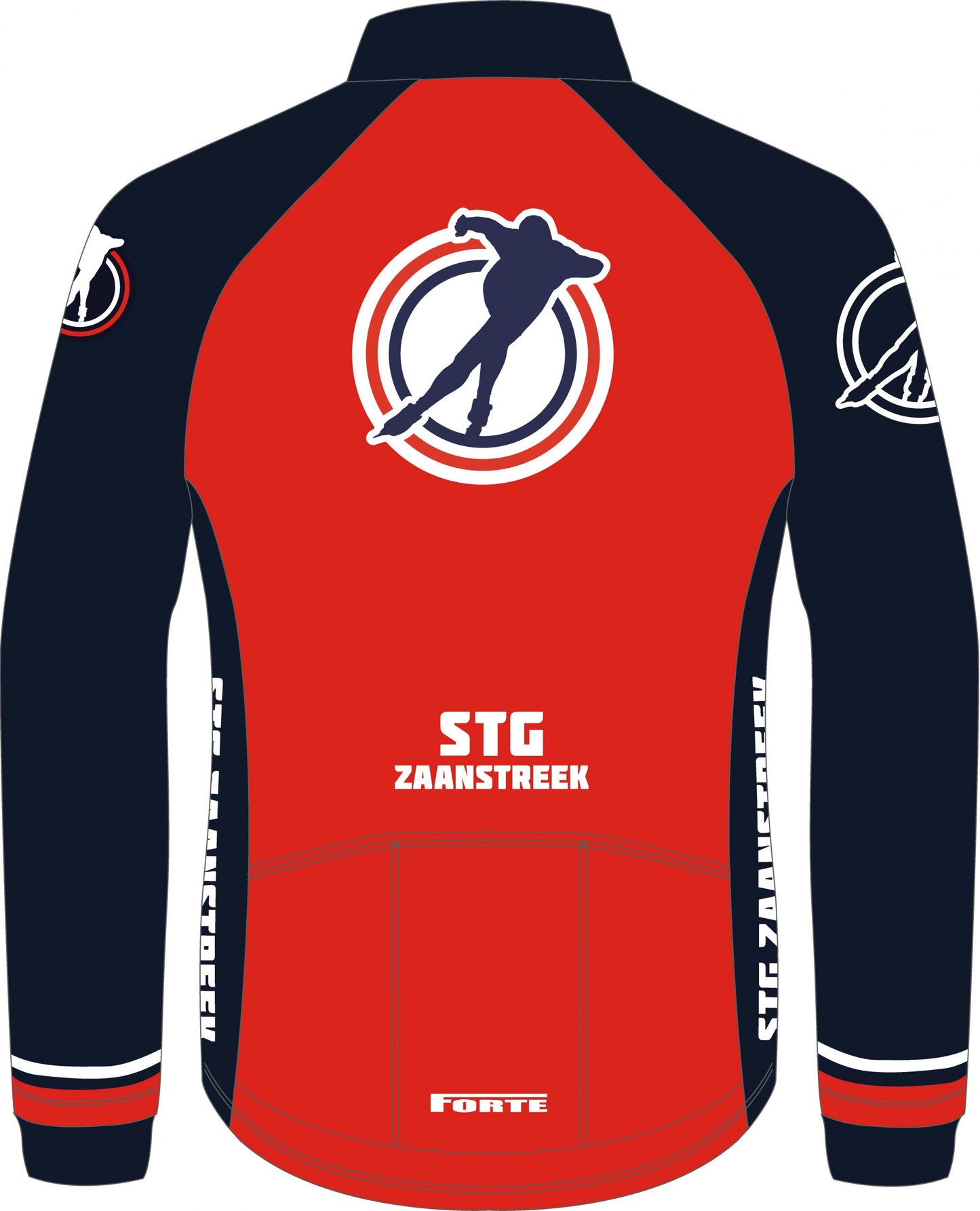 Zaanstreek Windtex Jack Wielerkleding Schaatsvereniging achterkant