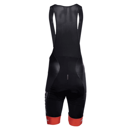 Achteraanzicht BMN koersbroek – sportieve pasvorm wielerbroek met ventilerend achterpaneel en subtiel BMN-logo