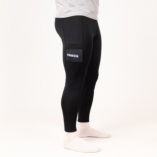 Lange running tight in zwart runningtight voor hardlopen, sporten, overbroek