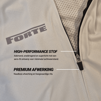 wielershirt elite in kleur lichtgrijs - topkwaliteit wielershirt voor comfort en aerodynamica - wielershirt sneldrogend - wielerkleding
