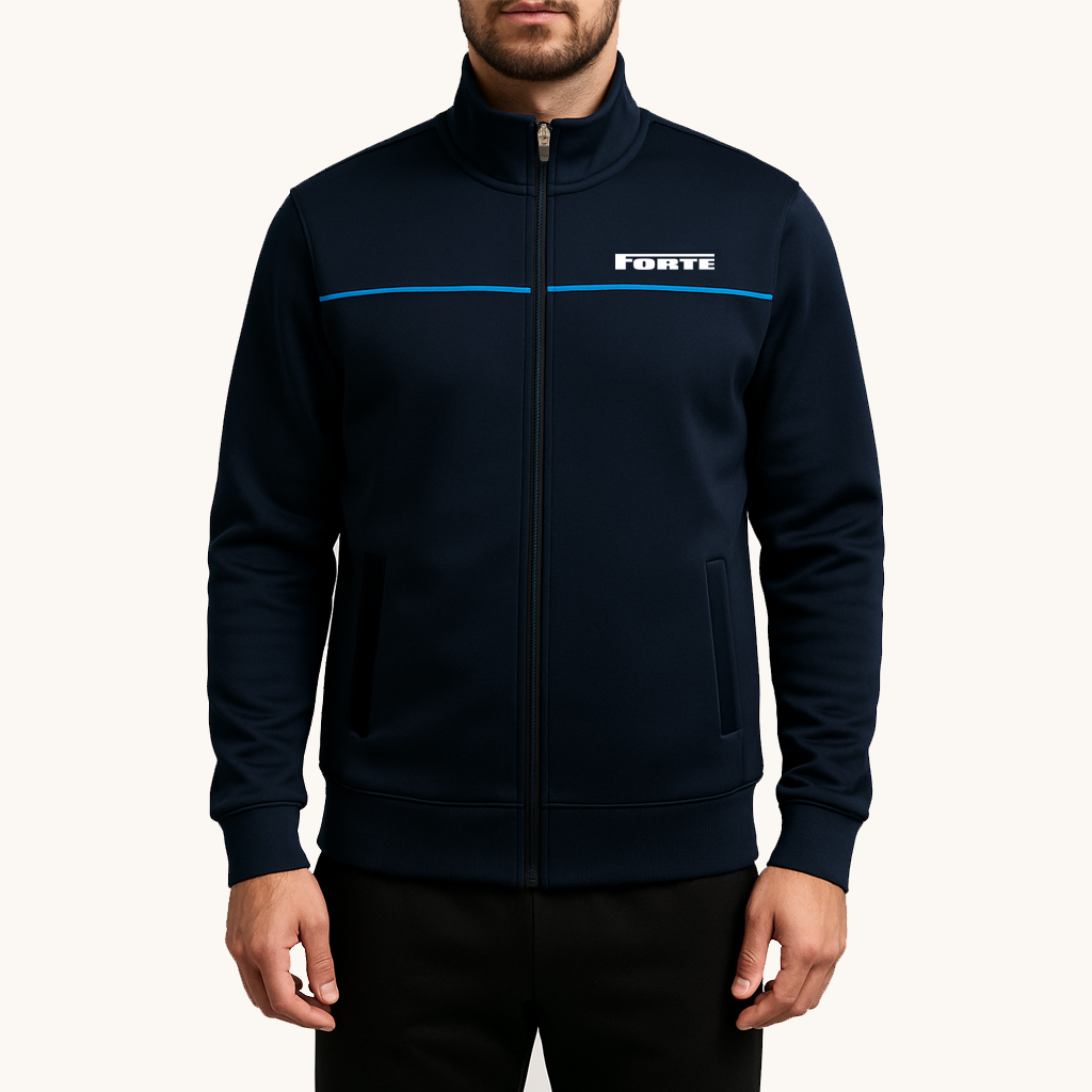 Forte hooded sweater met rits zwart – zachte katoenen hoodie