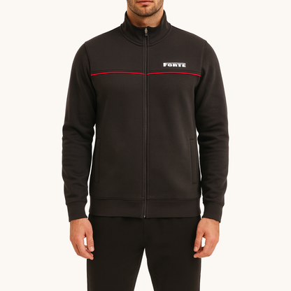 Forte hooded sweater met rits zwart – zachte katoenen hoodie