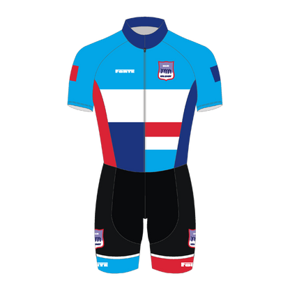 Skeelerpak met korte mouwen IJsclub Kees Jongert – aerodynamisch pak met clubkleuren voor zomerse trainingen skeeleren