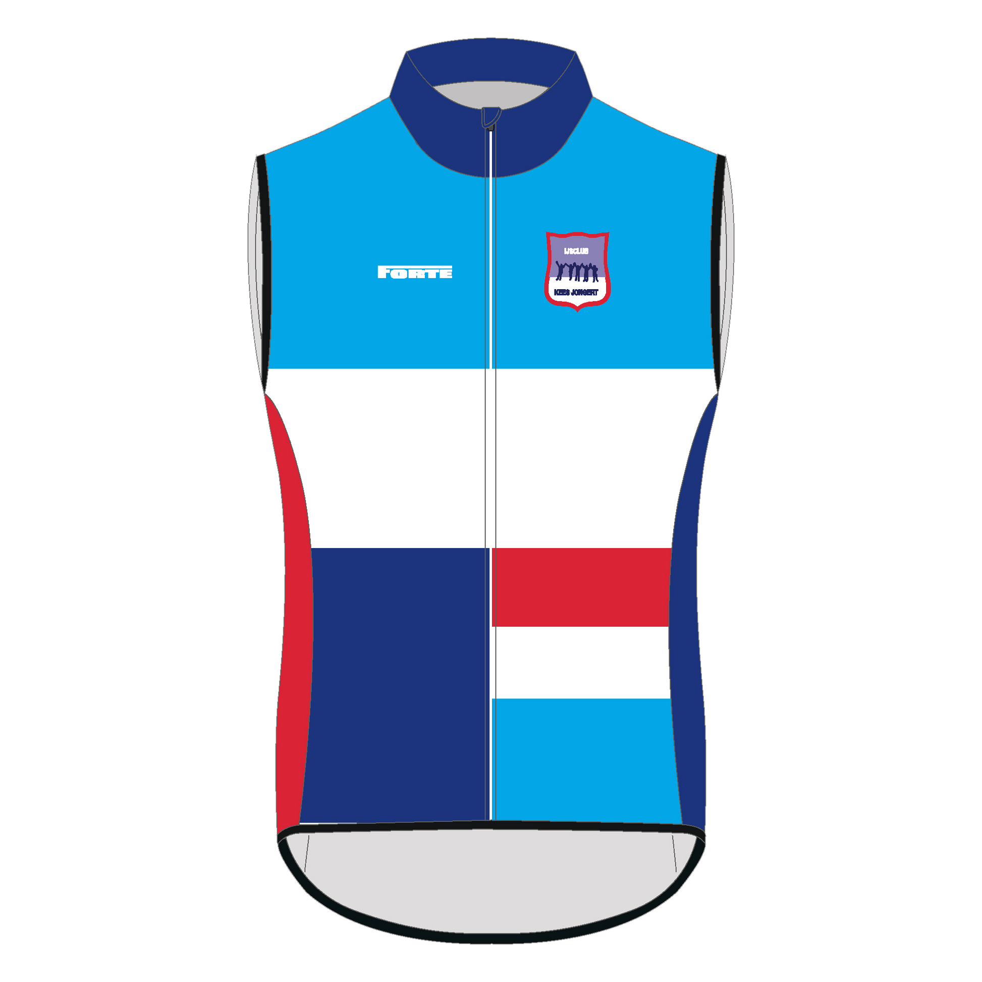 Windstopper IJsclub Kees Jongert – waterafstotend windvest met clublogo voor fiets- en schaatstraining