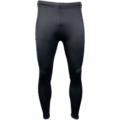 Lange running tight in zwart runningtight voor hardlopen, sporten, overbroek, foto voorzijde