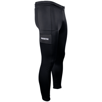 Lange running tight in zwart runningtight voor hardlopen, sporten, overbroek