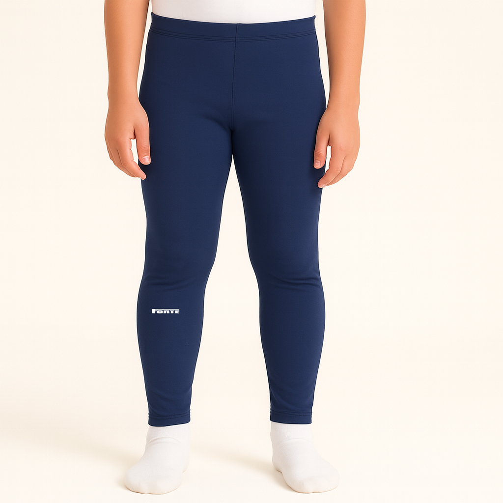 Thermolegging voor kinderen - sportlegging met thermostof voor warme benen in de winter donkerblauw