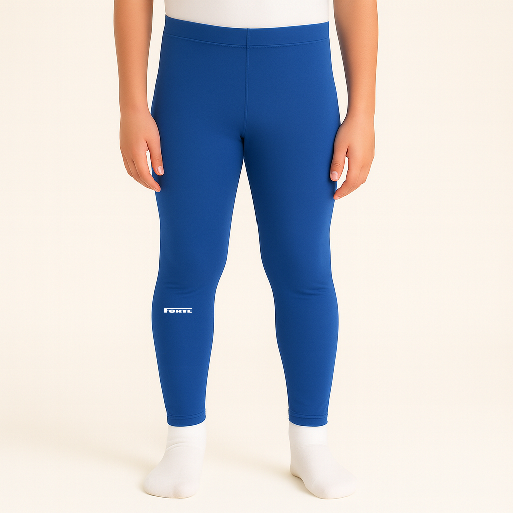 Thermolegging voor kinderen - sportlegging met thermostof voor warme benen in de winter kobalt
