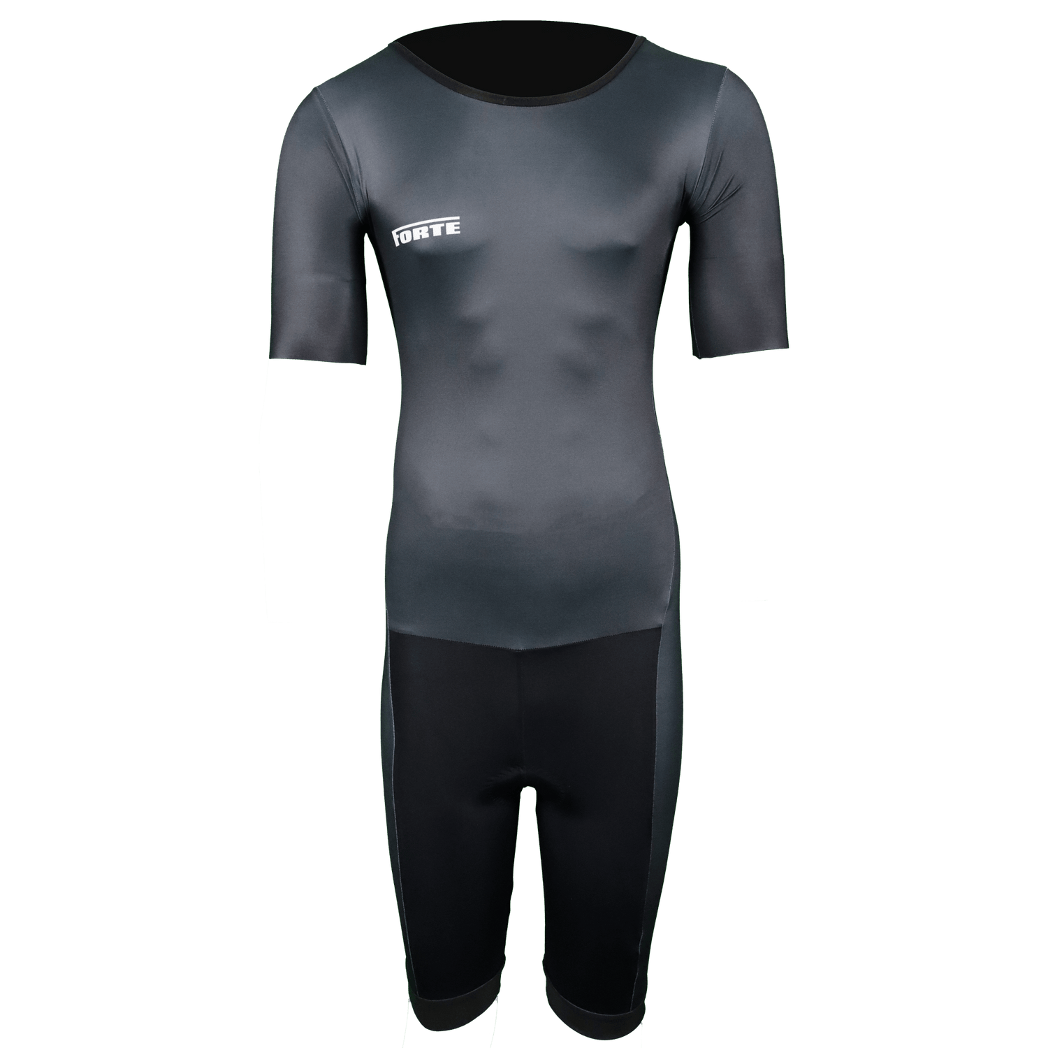 Triathlon suit pro gemaakt voor triatlon sporters die tot het uiterste gaan, zwart met forte logo