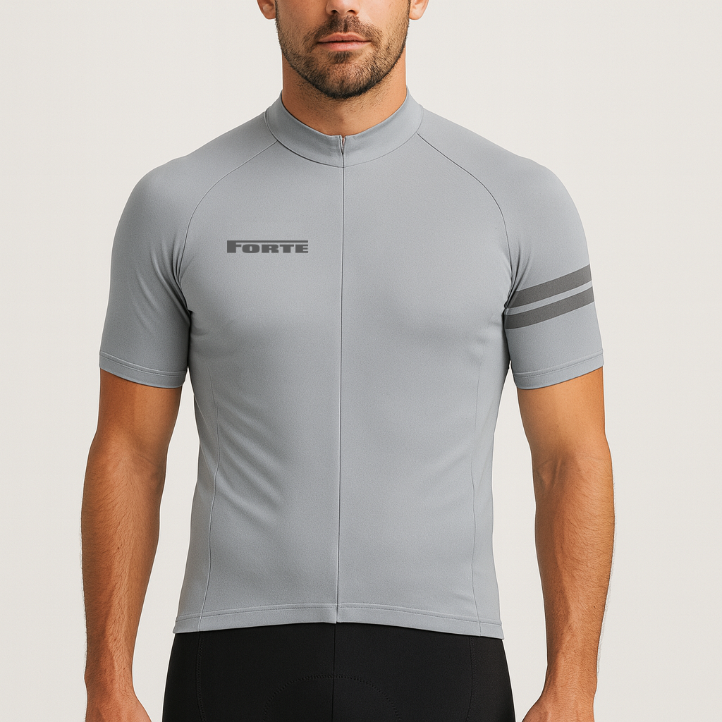 Wielershirt voor wielrenners en fietsers - mountainbike shirt - fietsshirt - cycling jersey grijs elite ademend aerodynamisch en duurzaam