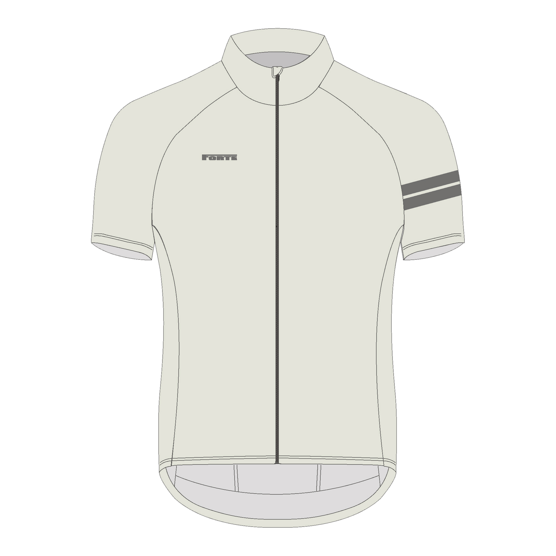 Wielershirt Elite Lichtgrijs voorkant