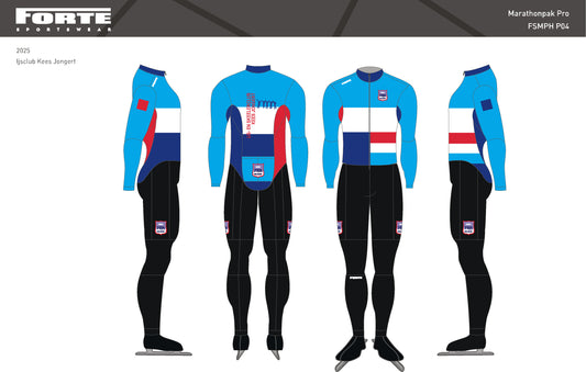 Marathonpak lycra IJsclub Kees Jongert – elastisch, aerodynamisch schaatspak voor snelheid en comfort tijdens lange marathons