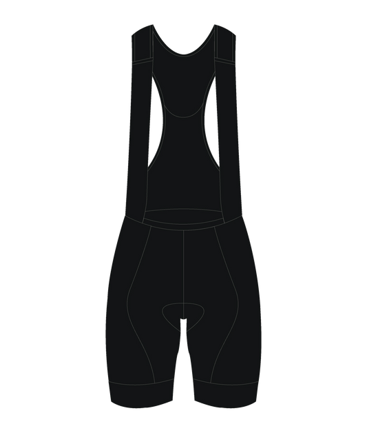 zwarte wielerbroek voor wielrenners en fietsers, koersbroek blanco met forte logo
