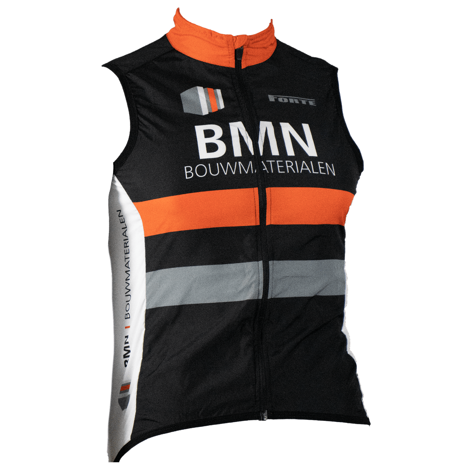 Windvest windstopper BMN Bouwmaterialen – lichtgewicht, winddicht vest met rits en BMN-logo, ideaal voor fietsen in wisselvallig weer