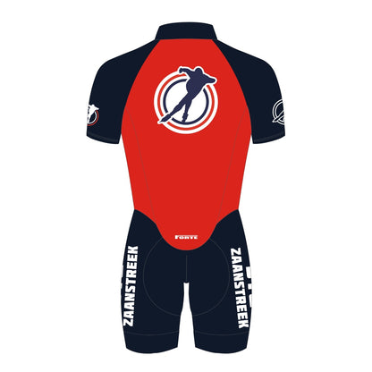 Zaanstreek skeelerpak voor heren aerodynamisch skeelerpak van Forte Sportswear achterkant